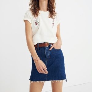 Madewell Stretch Denim Mini Skirt: Step-Hem